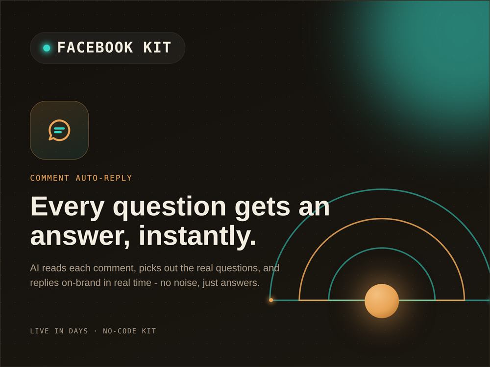 Facebook comment auto-reply kit — every question gets an answer, instantly