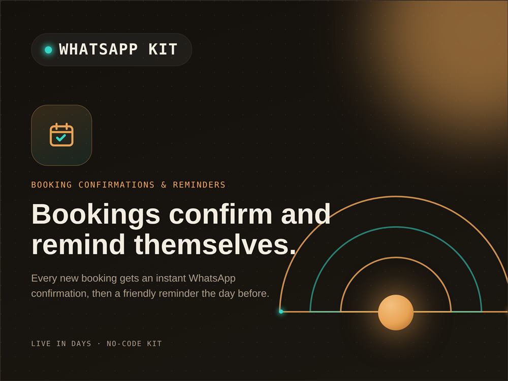 WhatsApp booking confirmations and reminders kit