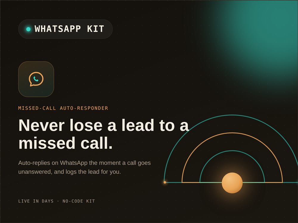 WhatsApp missed call auto-responder kit